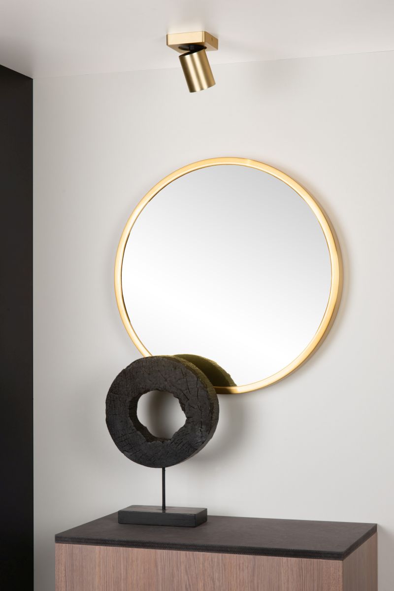 Lucide NIGEL - Stropné bodové svietidlo - LED tlmené až teplé - GU10 - 1x5W 2200K/3000K - Matt Gold / Mosadz